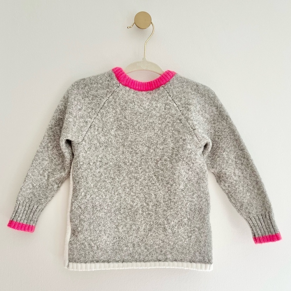 Cat & Jack Kids Gray and Pink Panda Sweater - Baby Girl 18 Months - Picture 4 of 5